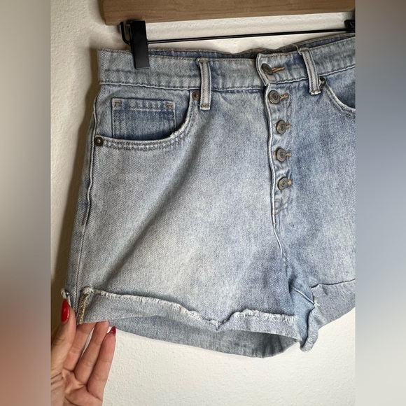 Aeropostale Blue Jean Shorts Distressed Vintage Style - Picture 3 of 5